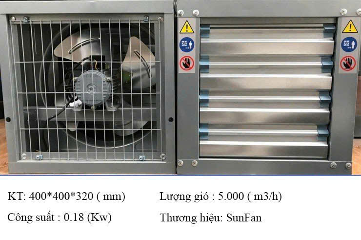 Quạt Thông Gió Vuông Công Nghiệp 400×400 2